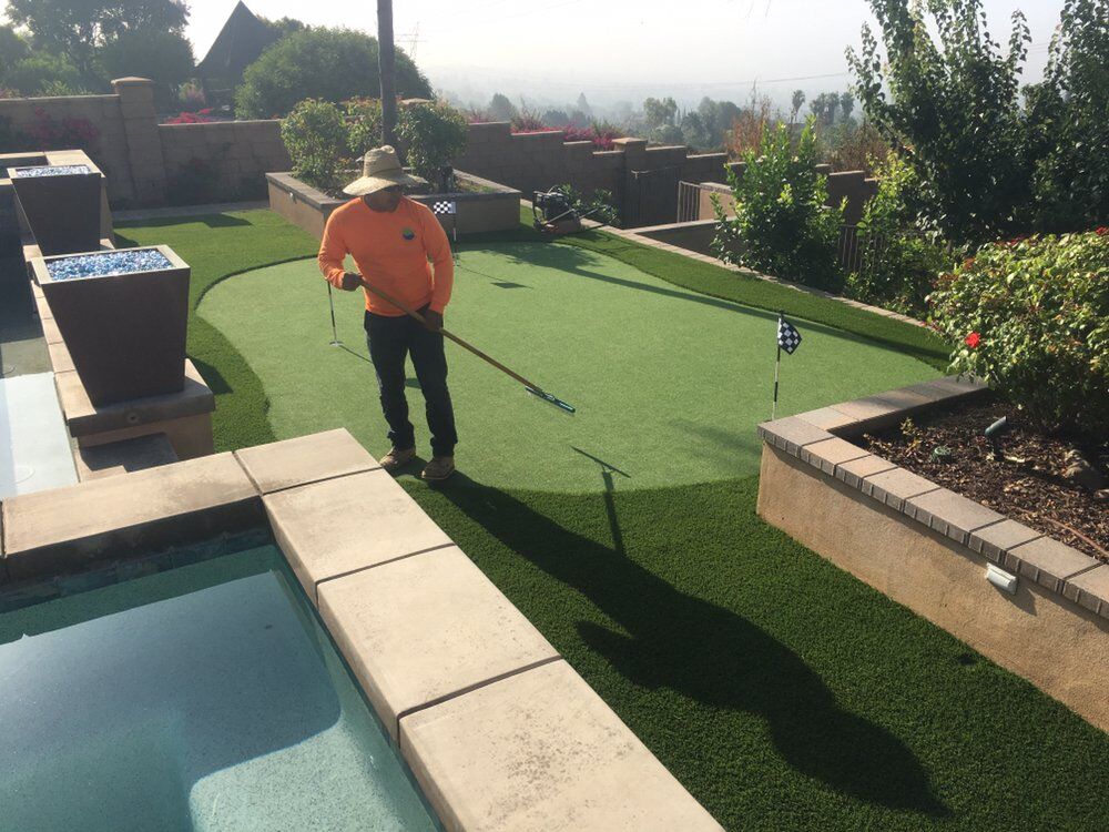 Putting green installers in Upland. 1 Landscape Design Services, Artificial Grass & Pavers, Yorba Linda